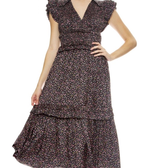 Ulla Johnson Jolee dress in Noir Floral Size 2 - Picture 3 of 12